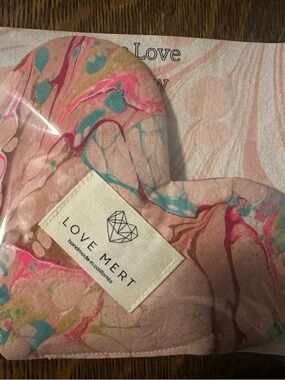 Love Mert Marbled Pink Blue Heart Eye Pillow